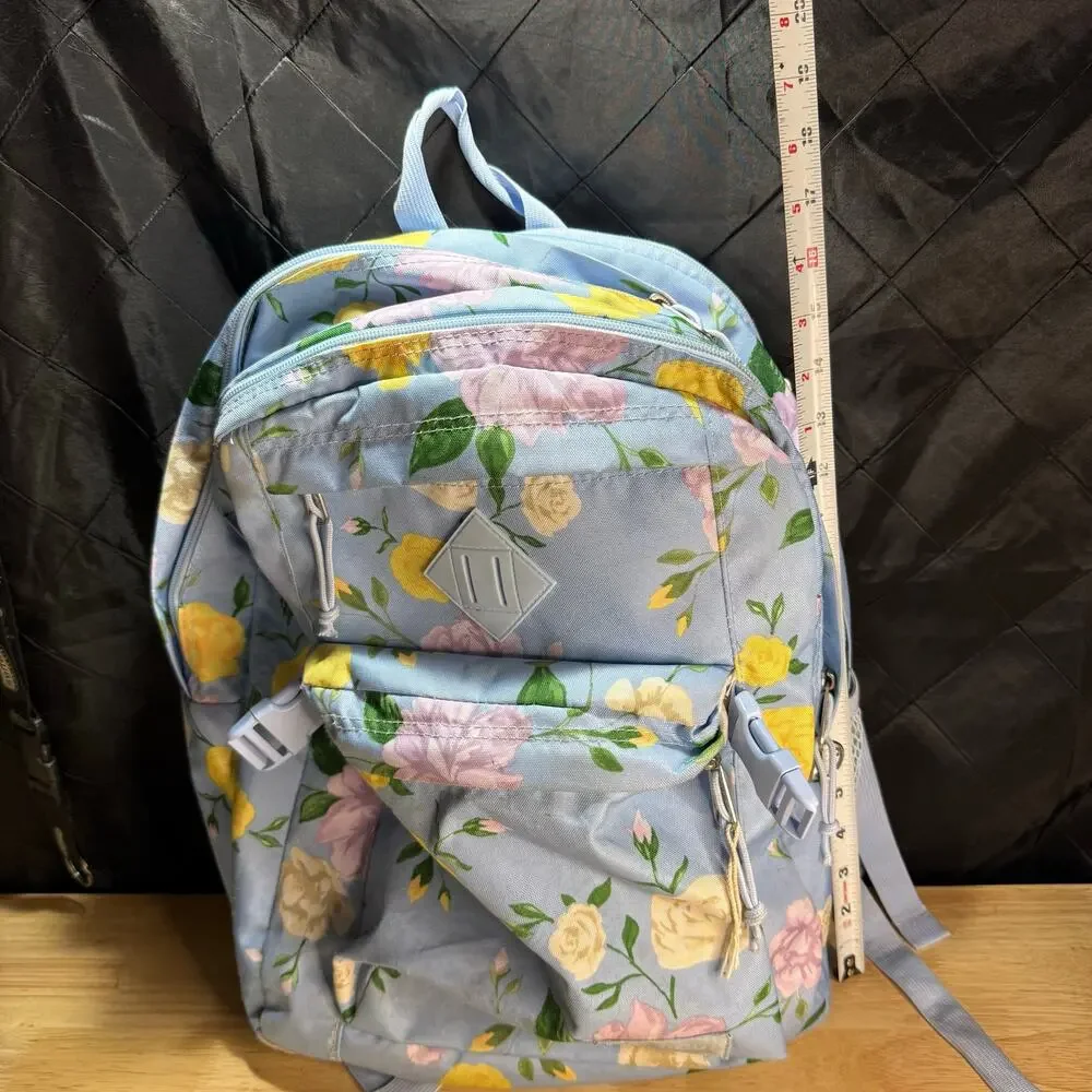 Jansport All Over Floral Print Backpack with Adjustable Straps and Zip Closure